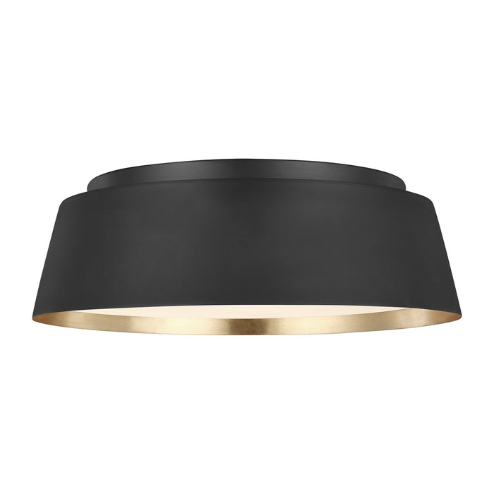 Myhouse Lighting Visual Comfort Studio - EF1003MBK - Three Light Flush Mount - Asher - Midnight Black