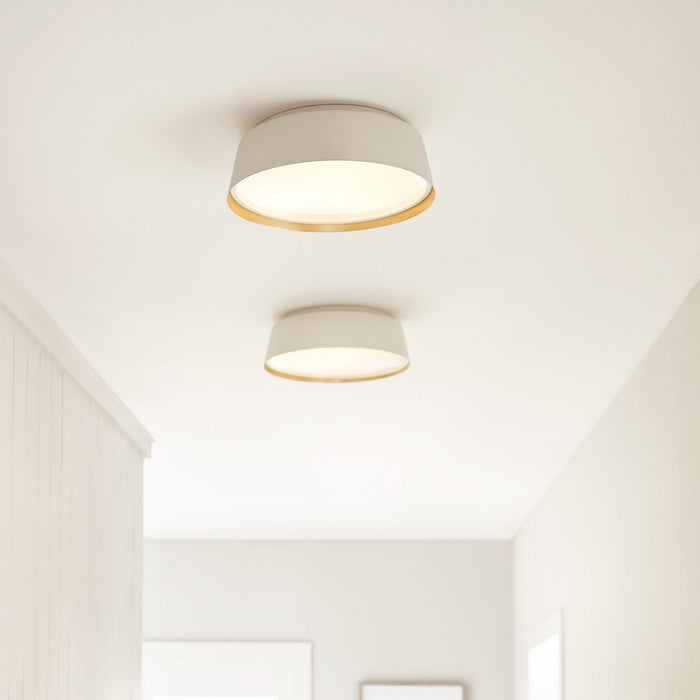 Myhouse Lighting Visual Comfort Studio - EF1003MWT - Three Light Flush Mount - Asher - Matte White