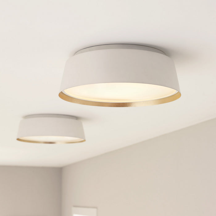 Myhouse Lighting Visual Comfort Studio - EF1003MWT - Three Light Flush Mount - Asher - Matte White