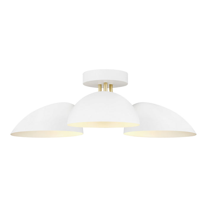 Myhouse Lighting Visual Comfort Studio - EF1023MWT - Three Light Flush Mount - Jane - Matte White