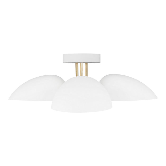 Myhouse Lighting Visual Comfort Studio - EF1023MWT - Three Light Flush Mount - Jane - Matte White