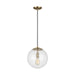 Myhouse Lighting Visual Comfort Studio - 6701801EN7-848 - One Light Pendant - Leo - Hanging Globe - Satin Brass