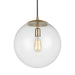 Myhouse Lighting Visual Comfort Studio - 6801801EN7-848 - One Light Pendant - Leo - Hanging Globe - Satin Brass