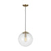 Myhouse Lighting Visual Comfort Studio - 6801801EN7-848 - One Light Pendant - Leo - Hanging Globe - Satin Brass