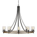 Myhouse Lighting Visual Comfort Studio - F3137/10DWK/SGM - Ten Light Chandelier - Angelo - Distressed Weathered Oak / Slate Grey Metal