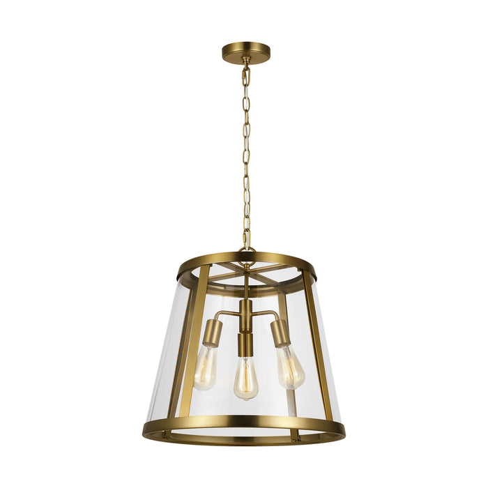 Myhouse Lighting Visual Comfort Studio - P1288BBS - Three Light Pendant - Harrow - Burnished Brass