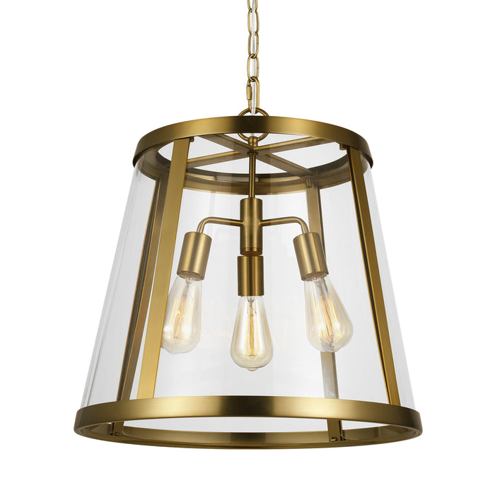 Myhouse Lighting Visual Comfort Studio - P1288BBS - Three Light Pendant - Harrow - Burnished Brass