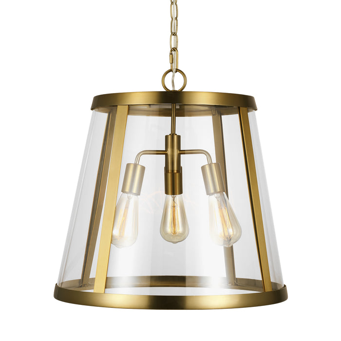 Myhouse Lighting Visual Comfort Studio - P1288BBS - Three Light Pendant - Harrow - Burnished Brass