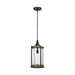 Myhouse Lighting Visual Comfort Studio - P1511DWK/SGM - One Light Pendant - Angelo - Distressed Weathered Oak / Slate Grey Metal