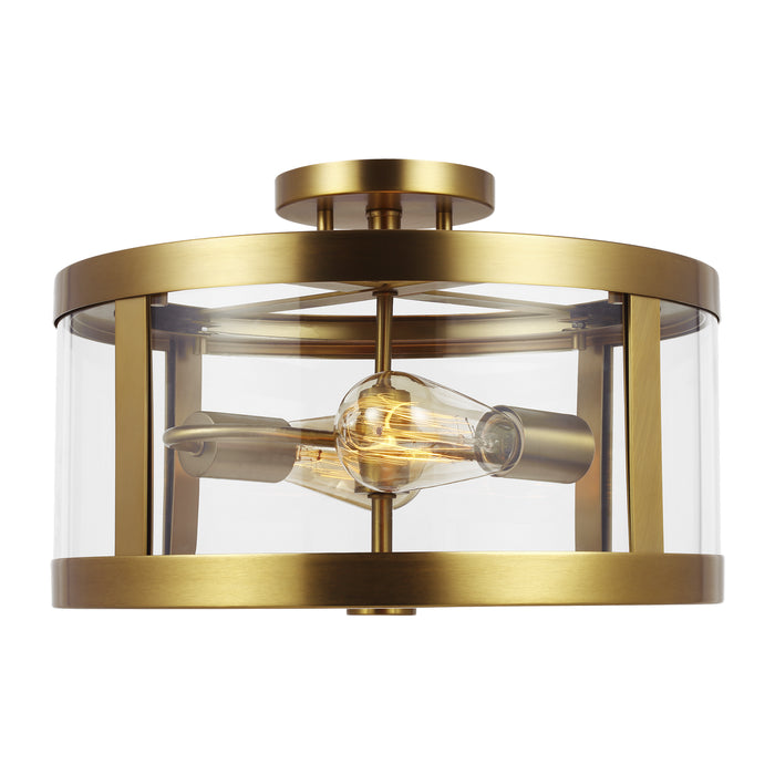 Myhouse Lighting Visual Comfort Studio - SF341BBS - Two Light Semi-Flush Mount - Harrow - Burnished Brass