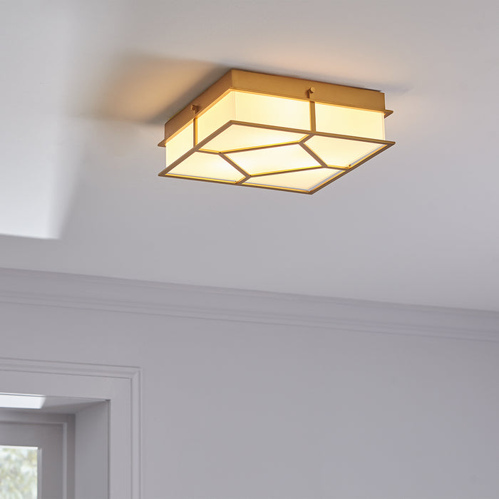 Myhouse Lighting Visual Comfort Studio - AF1063BBS - Three Light Flush Mount - Transom - Burnished Brass