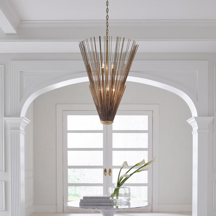 Myhouse Lighting Visual Comfort Studio - AP1158ADB - Eight Light Pendant - Helios - Antique Gild