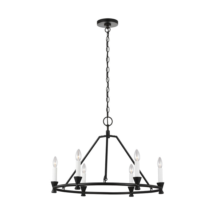 Myhouse Lighting Visual Comfort Studio - CC1196AI - Six Light Chandelier - Keystone - Aged Iron