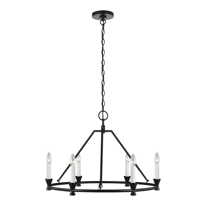 Myhouse Lighting Visual Comfort Studio - CC1196AI - Six Light Chandelier - Keystone - Aged Iron