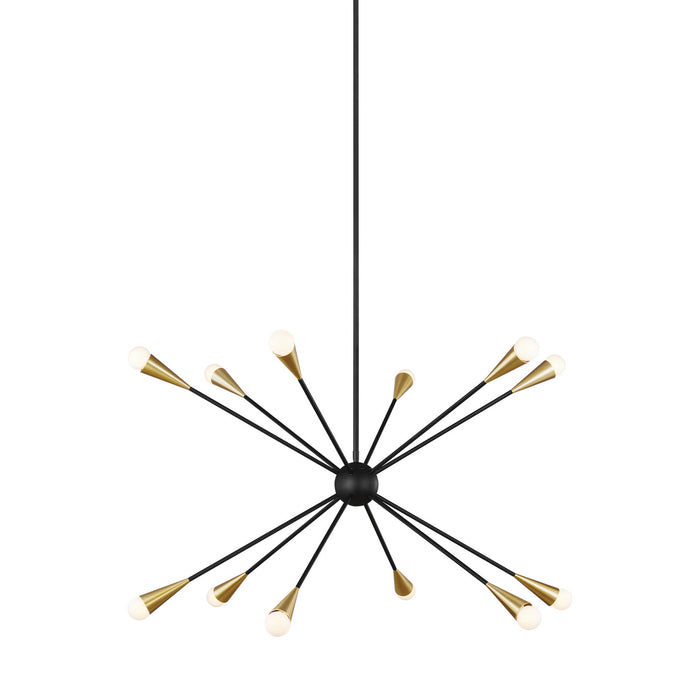 Myhouse Lighting Visual Comfort Studio - EC10312MBK - 12 Light Chandelier - Jax - Midnight Black