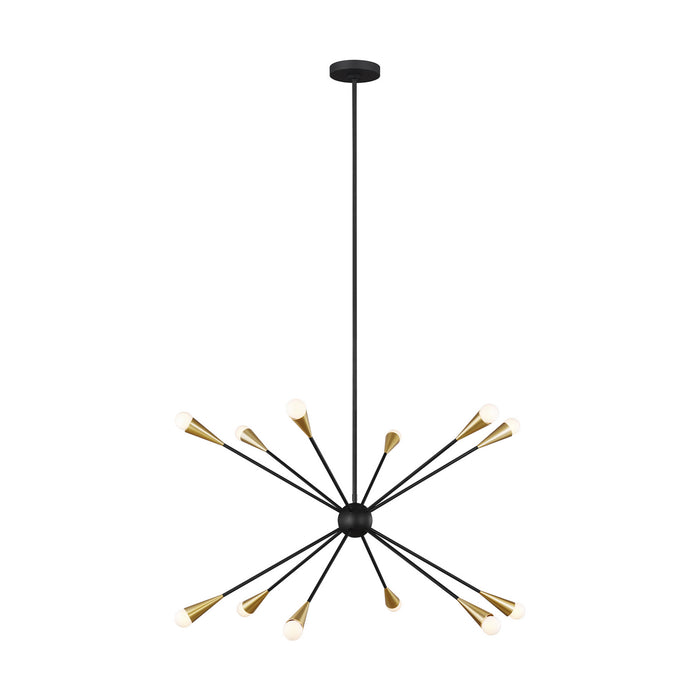 Myhouse Lighting Visual Comfort Studio - EC10312MBK - 12 Light Chandelier - Jax - Midnight Black