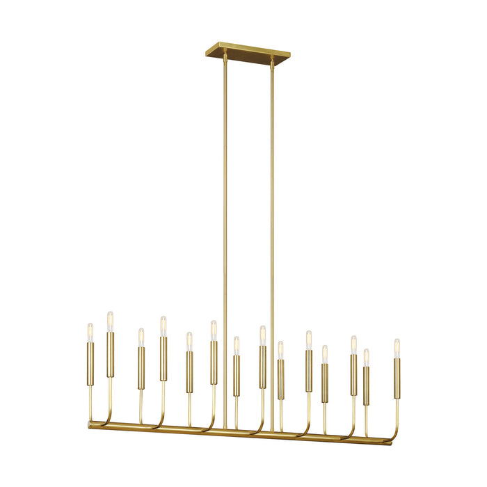 Myhouse Lighting Visual Comfort Studio - EC10614BBS - 14 Light Linear Chandelier - Brianna - Burnished Brass