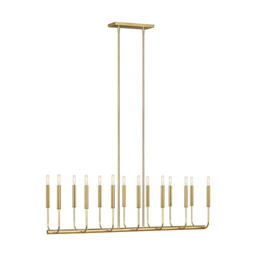 Myhouse Lighting Visual Comfort Studio - EC10614BBS - 14 Light Linear Chandelier - Brianna - Burnished Brass