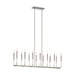 Myhouse Lighting Visual Comfort Studio - EC10614PN - 14 Light Linear Chandelier - Brianna - Polished Nickel