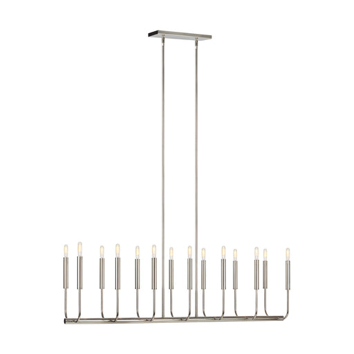 Myhouse Lighting Visual Comfort Studio - EC10614PN - 14 Light Linear Chandelier - Brianna - Polished Nickel