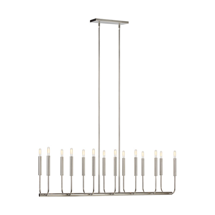 Myhouse Lighting Visual Comfort Studio - EC10614PN - 14 Light Linear Chandelier - Brianna - Polished Nickel