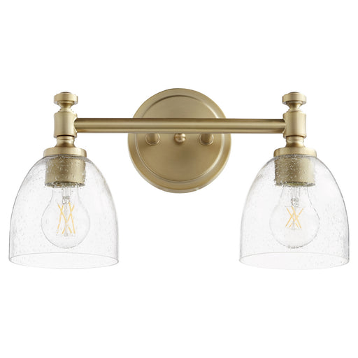 Myhouse Lighting Quorum - 5122-2-280 - Two Light Vanity - Rossington - Aged Brass w/ Clear/Seeded