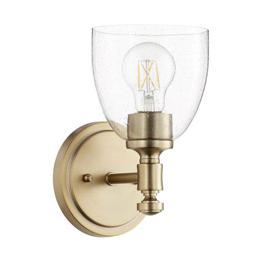 Myhouse Lighting Quorum - 5422-1-280 - One Light Wall Mount - Rossington - Aged Brass w/ Clear/Seeded