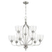 Myhouse Lighting Quorum - 6127-9-265 - Nine Light Chandelier - Jardin - Satin Nickel w/ Clear/Seeded