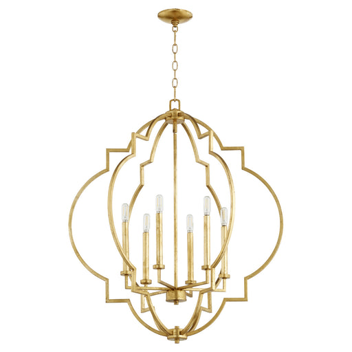 Myhouse Lighting Quorum - 6842-6-74 - Six Light Pendant - Dublin - Gold Leaf