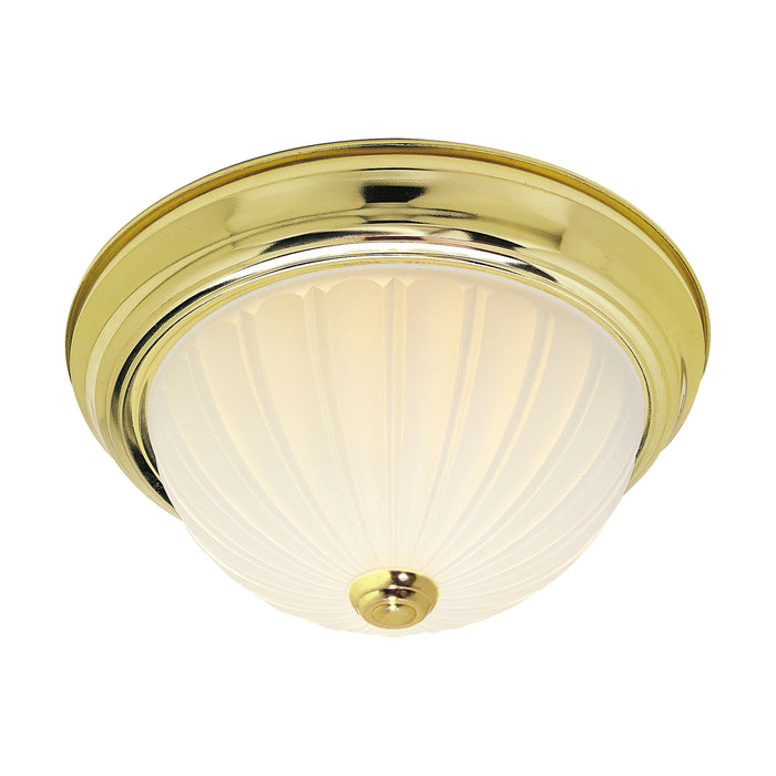 Three Light Flush Mount in Polished Brass