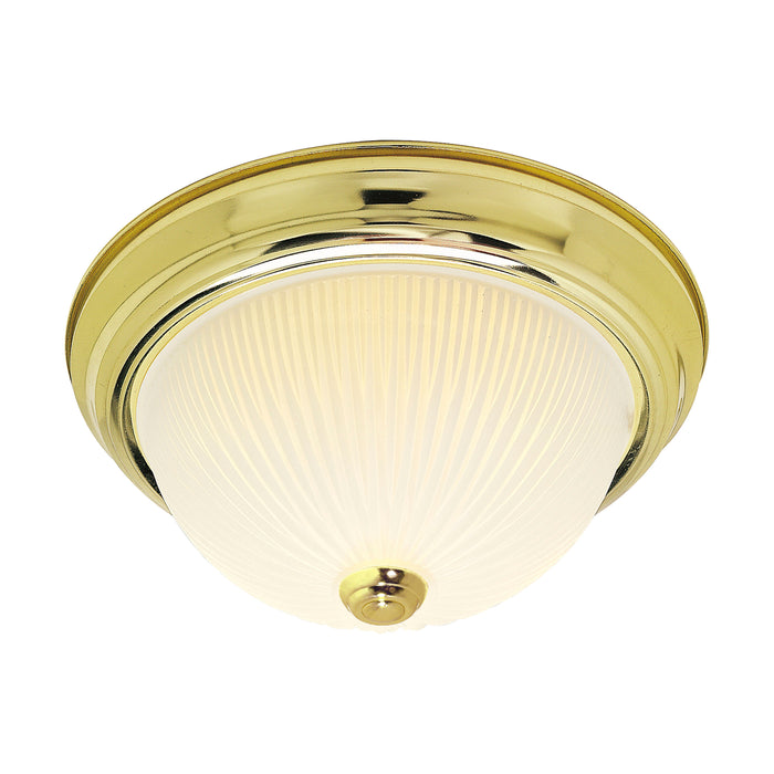 Two Light Flush Mount in Polished Brass