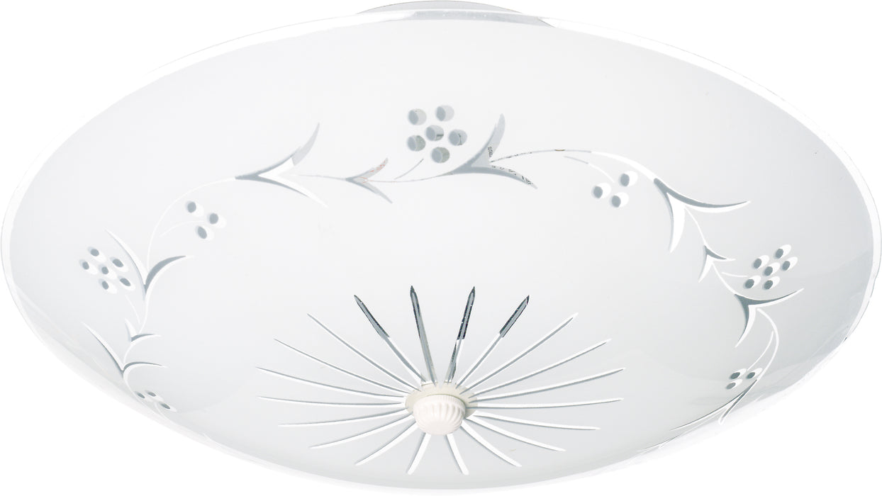 Two Light Flush Mount in White