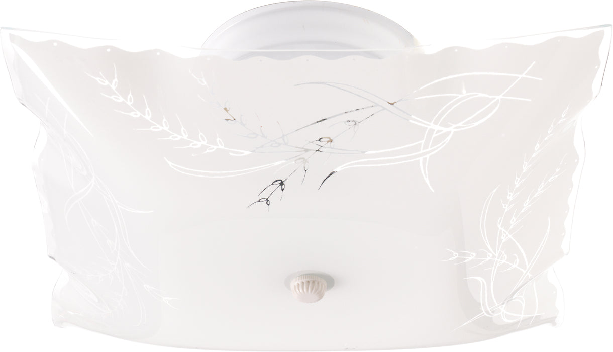 Two Light Flush Mount in White