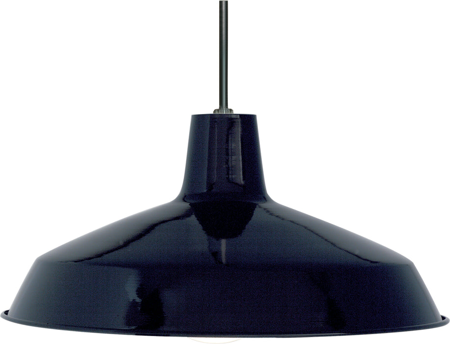 One Light Pendant in BlackWhite Interior