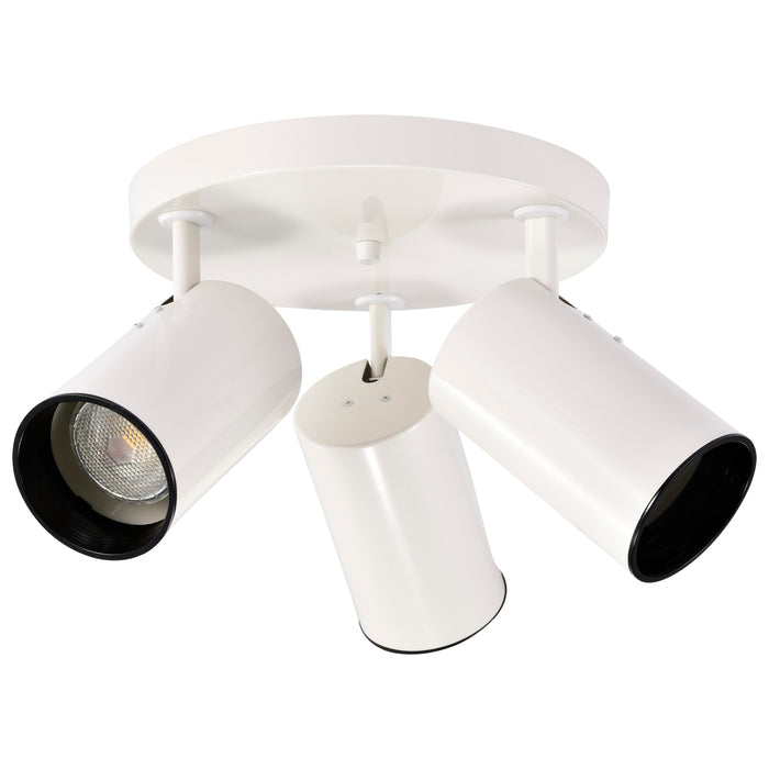 Three Light Flush Mount in White