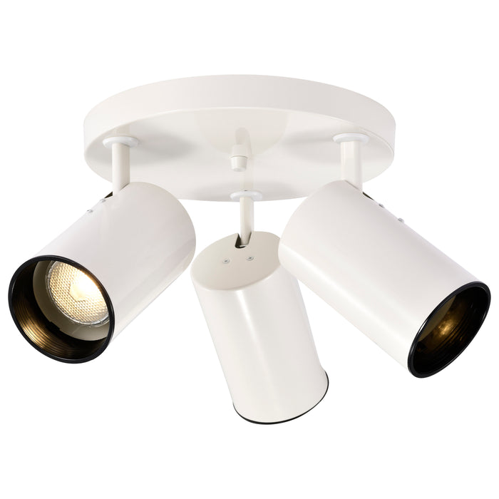 Three Light Flush Mount in White