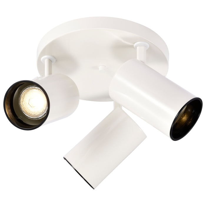 Three Light Flush Mount in White