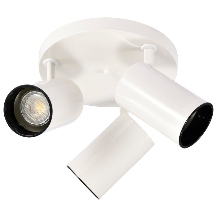 Three Light Flush Mount in White