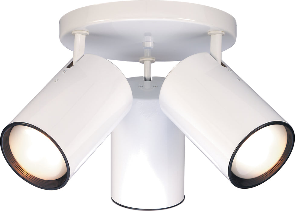 Three Light Flush Mount in White