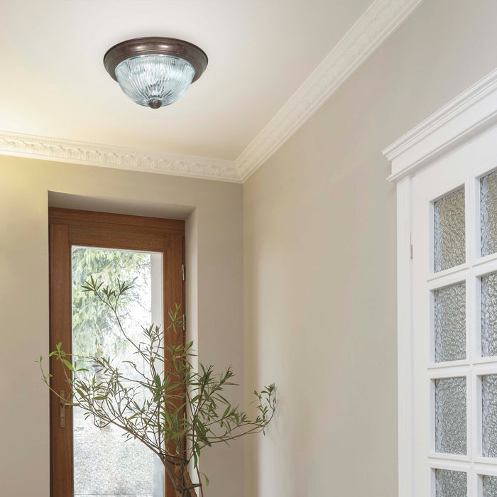 Two Light Flush Mount in Old Bronze