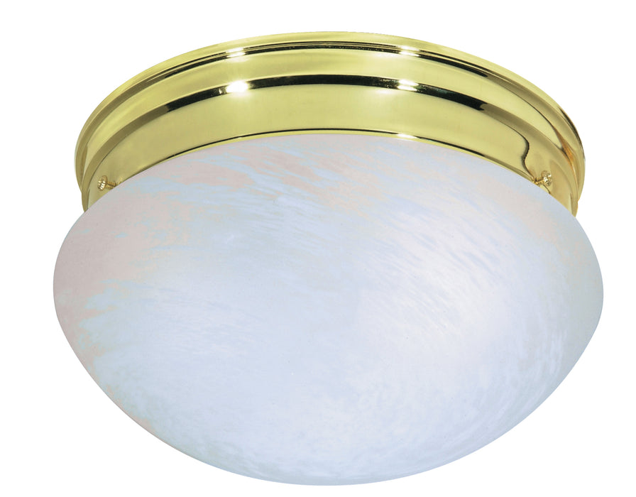 Two Light Flush Mount in Polished Brass