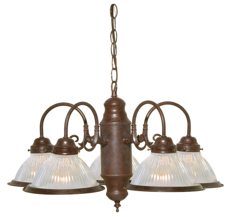 Five Light Chandelier in Old Bronze