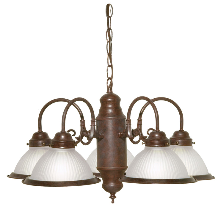 Five Light Chandelier in Old Bronze