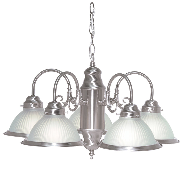 Five Light Chandelier in Brushed Nickel