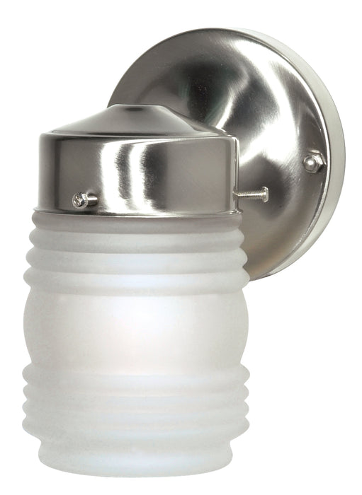 One Light Outdoor Wall Lantern in Brushed Nickel