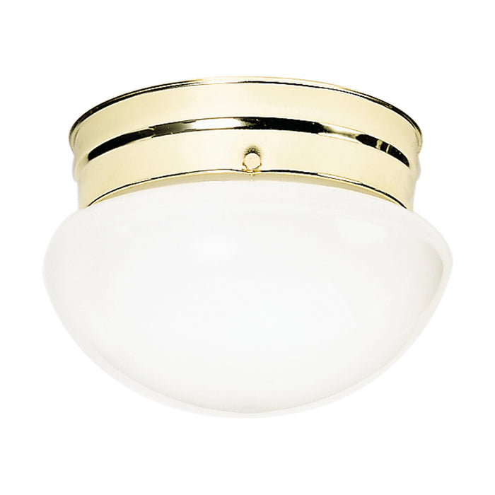 Two Light Flush Mount in Polished Brass