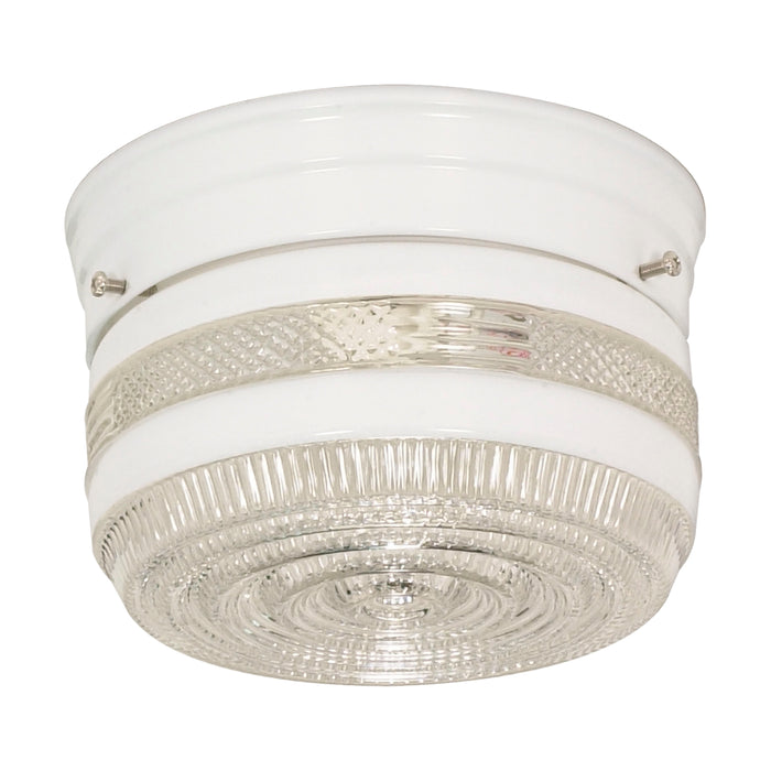 One Light Flush Mount in White