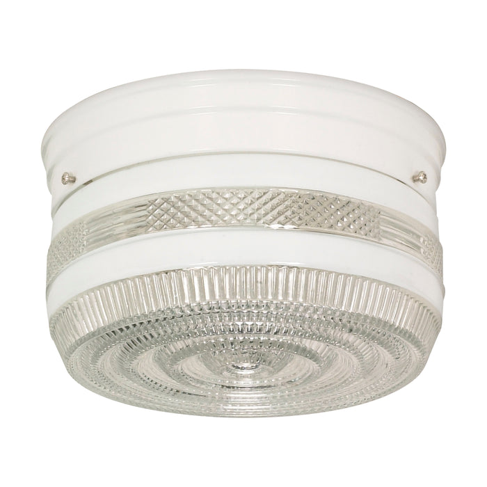 Two Light Flush Mount in White