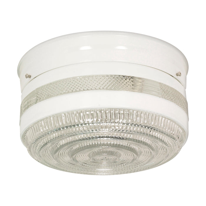 Two Light Flush Mount in White