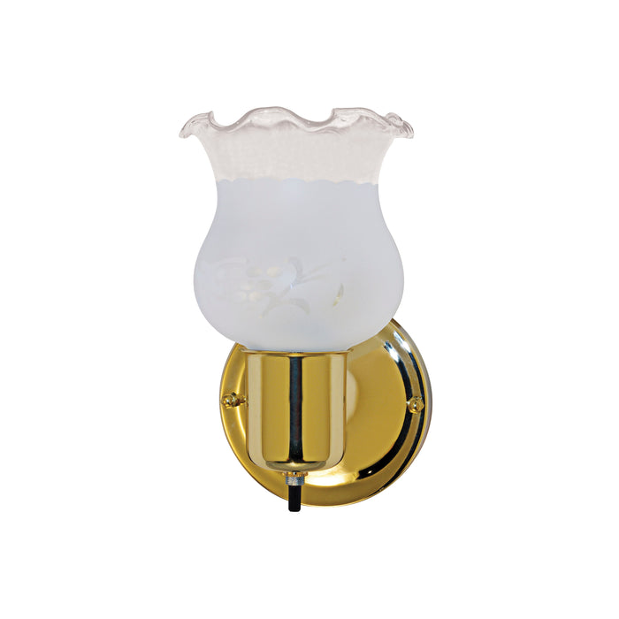 One Light Vanity in Polished Brass